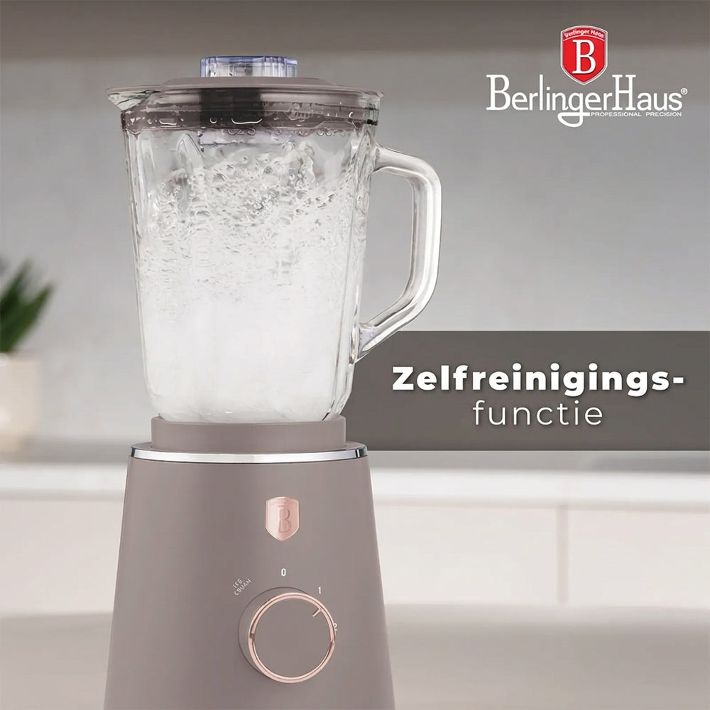 Blender BerlingerHaus Taupe - Pichet en verre - 1,5 litre - 1000W