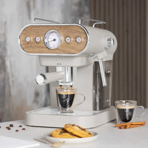 machine à expresso / machine à piston numérique BerlingerHaus mat crème - 3-en-1 - 20 bar - 1,02 litre