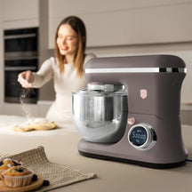 Robot de cuisine BerlingerHaus taupe - Inox 6 litres - 1500W