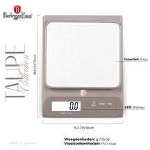 Balance de cuisine numérique BerlingerHaus taupe - Max 6 kg