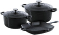 Batterie de cuisine BK Bourgogne Jet Black Fonte 3 pièces - Cocotte ø 24, 28 cm & Poêle-gril 26x26 cm - compatible avec toutes les sources de chaleur