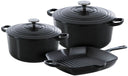 Batterie de cuisine BK Bourgogne Jet Black Fonte 3 pièces - Cocotte ø 24, 28 cm & Poêle-gril 26x26 cm - compatible avec toutes les sources de chaleur