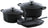 Batterie de cuisine BK Bourgogne Jet Black Fonte 3 pièces - Cocotte ø 24, 28 cm & Poêle-gril 26x26 cm - compatible avec toutes les sources de chaleur