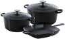Batterie de cuisine BK Bourgogne Jet Black Fonte 3 pièces - Cocotte ø 24, 28 cm & Poêle-gril 26x26 cm - compatible avec toutes les sources de chaleur