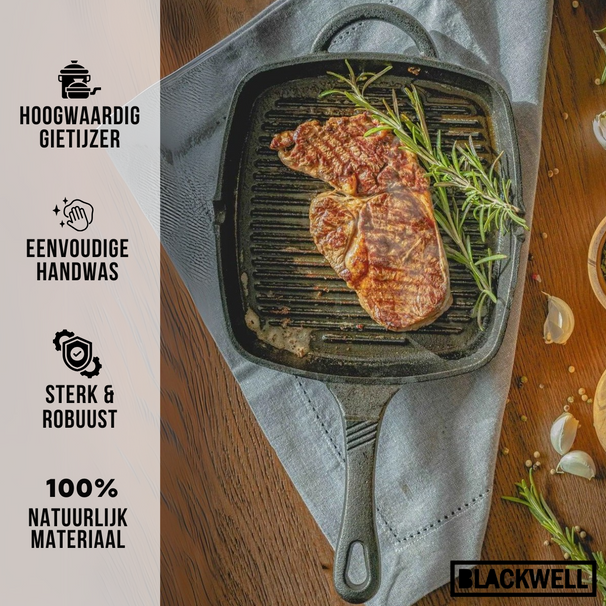 Set de poêles Blackwell - Poêles en fonte - Cast Iron - ø25/23x23cm - 2 pièces
