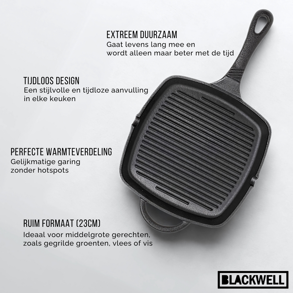 Set de poêles Blackwell - Poêles en fonte - Cast Iron - ø25/23x23cm - 2 pièces