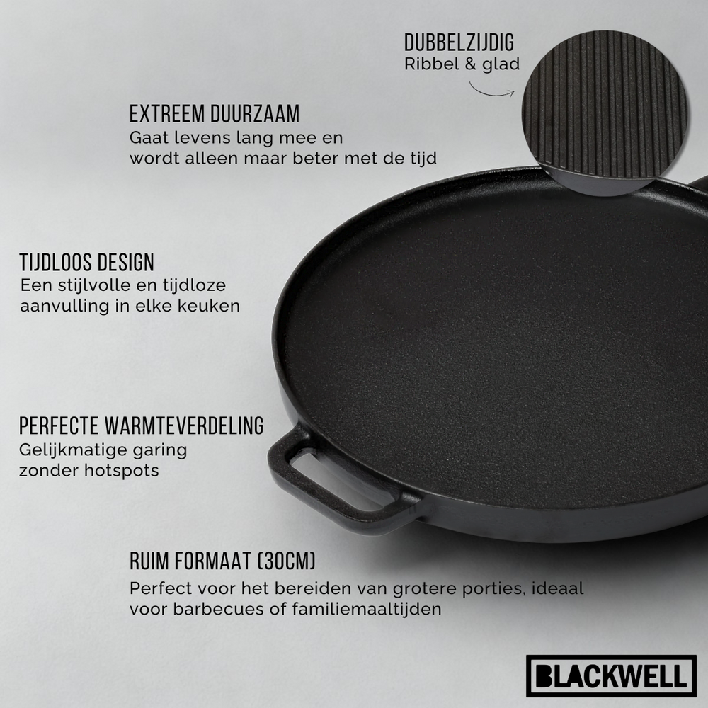 Plaque de gril Blackwell - 2 faces - Cook & Grill - Ø 30 cm