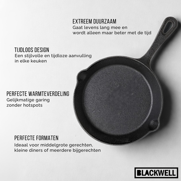 Set de poêles Blackwell - Poêle a frire - Cast Iron - 16/20/25/30 cm - 4 pieces