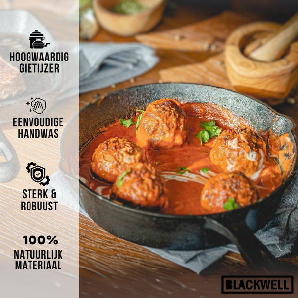 Poêle Blackwell - Poêle en fonte - Cook & Grill - Ø 25 cm - Noir