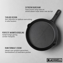 Poêle Blackwell - Poêle en fonte - Cook & Grill - Ø 25 cm - Noir