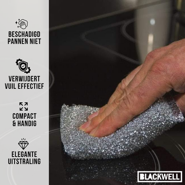 Éponge à poêle Blackwell - en métal - Argent - 130 x 80 x 30 mm