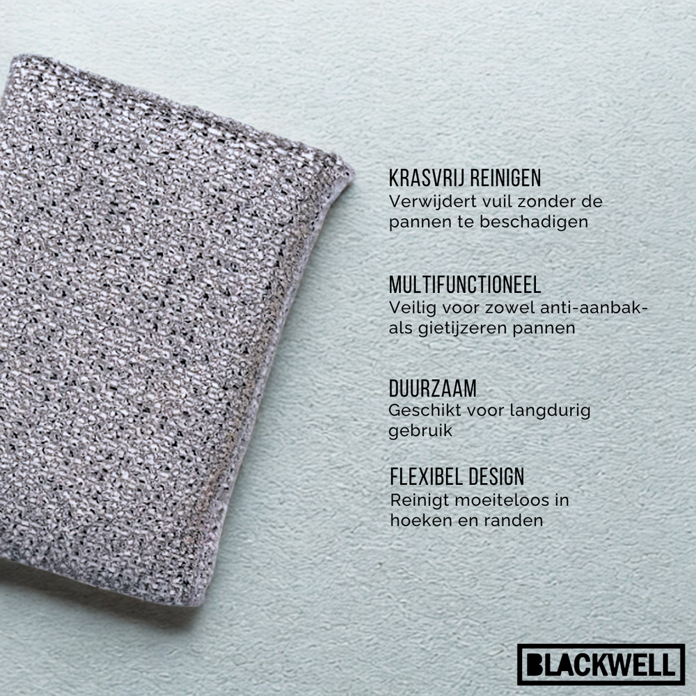Éponge à poêle Blackwell - en métal - Argent - 130 x 80 x 30 mm