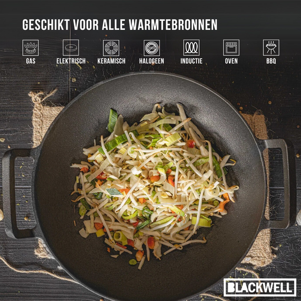 Ensemble de poêles Blackwell - Wok - Série Fonte - 23 x 23 cm - 3 pièces
