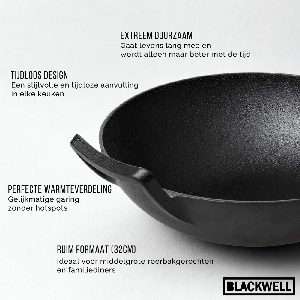Ensemble de poêles Blackwell - Wok - Série Fonte - 23 x 23 cm - 3 pièces