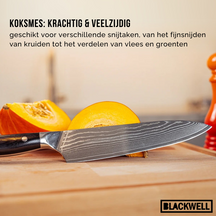 Couteau de chef Blackwell - Style japonais - Damascus - 20 cm