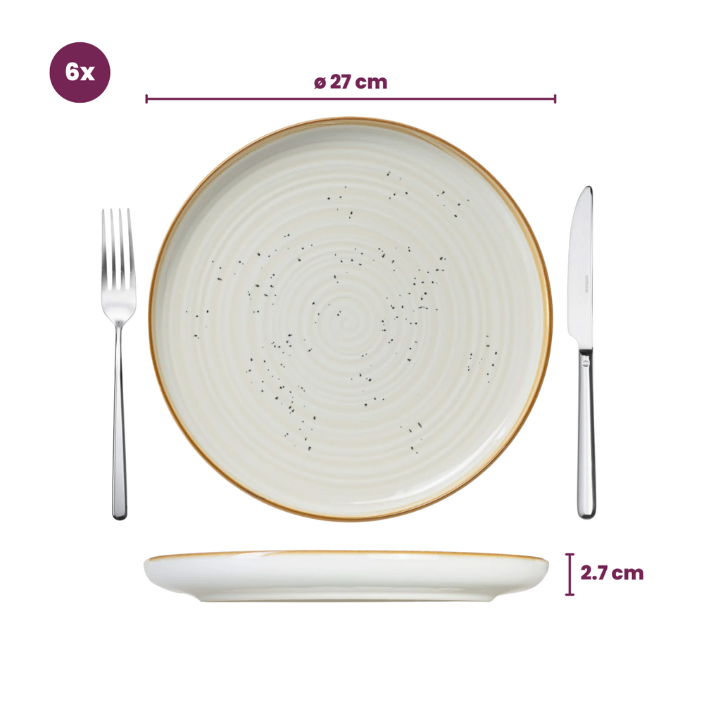 Ensemble d'assiettes Cosy&Trendy - Dîner - Baltic Vanilla - 27 cm - 6 pièces