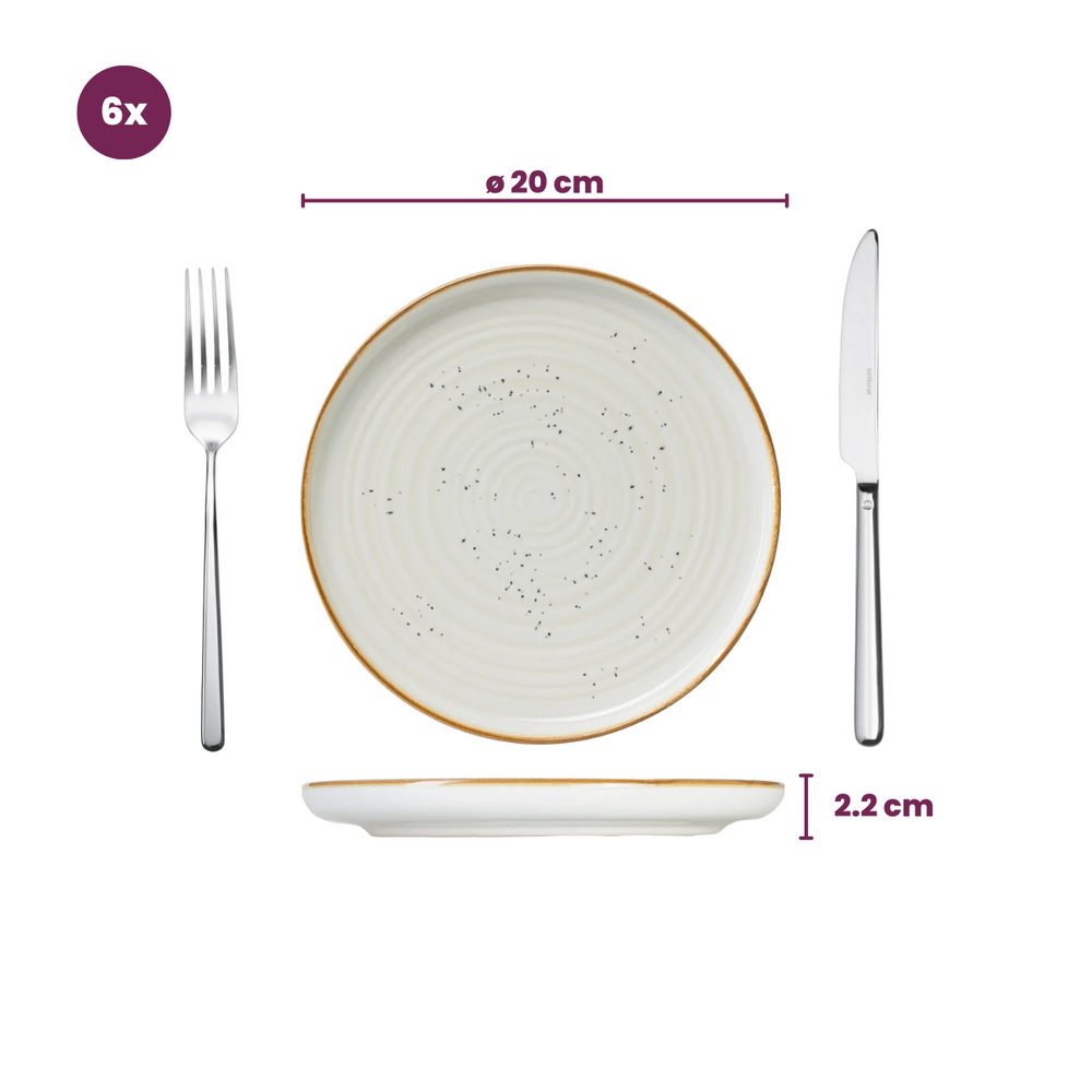 Set d'assiettes Cosy & Trendy - Baltic Vanilla - Ø 20 cm - 6 pièces