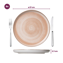 Ensemble d'assiettes Cosy & Trendy - en gres - Baltic Peach - 27 cm - 6 pieces