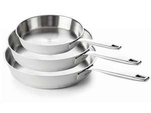 Beka set de poêles Maestro acier inoxydable Ø 20. 24 et 28 cm – compatible avec toutes les sources de chaleur – sans revêtement antiadhésif 