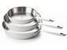 Beka set de poêles Maestro acier inoxydable Ø 20. 24 et 28 cm – compatible avec toutes les sources de chaleur – sans revêtement antiadhésif 