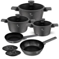 Ensemble de casseroles BerlingerHaus Mat Anthracite 7 pièces - Casserole ø 20, 24, 28 cm, Poêle ø 20 & 24 cm - compatible avec toutes les sources de chaleur