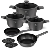 Ensemble de casseroles BerlingerHaus Mat Anthracite 7 pièces - Casserole ø 20, 24, 28 cm, Poêle ø 20 & 24 cm - compatible avec toutes les sources de chaleur