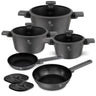 Ensemble de casseroles BerlingerHaus Mat Anthracite 7 pièces - Casserole ø 20, 24, 28 cm, Poêle ø 20 & 24 cm - compatible avec toutes les sources de chaleur