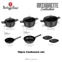 Ensemble de casseroles BerlingerHaus Mat Anthracite 7 pièces - Casserole ø 20, 24, 28 cm, Poêle ø 20 & 24 cm - compatible avec toutes les sources de chaleur