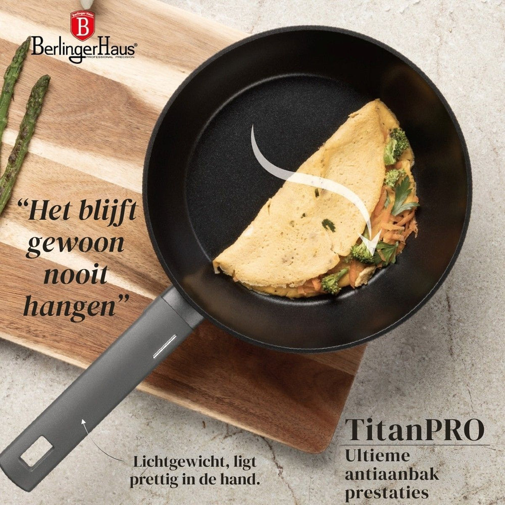 Ensemble de casseroles BerlingerHaus Mat Anthracite 7 pièces - Casserole ø 20, 24, 28 cm, Poêle ø 20 & 24 cm - compatible avec toutes les sources de chaleur