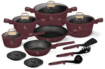 Ensemble de casseroles BerlingerHaus Mat Bordeaux 11 pièces - Casserole ø 20, 24, 28 cm, Poêle ø 24, 28 cm & Casserole ø 16 cm - compatible avec toutes les plaques de cuisson