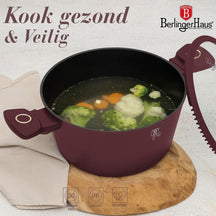Ensemble de casseroles BerlingerHaus Mat Bordeaux 11 pièces - Casserole ø 20, 24, 28 cm, Poêle ø 24, 28 cm & Casserole ø 16 cm - compatible avec toutes les plaques de cuisson