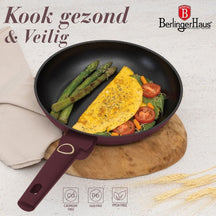 Ensemble de casseroles BerlingerHaus Mat Bordeaux 11 pièces - Casserole ø 20, 24, 28 cm, Poêle ø 24, 28 cm & Casserole ø 16 cm - compatible avec toutes les plaques de cuisson