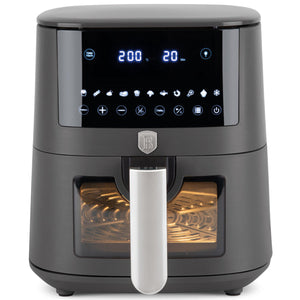 Friteuse à air XXXL BerlingerHaus Mat Anthracite - avec fenêtre de visualisation - 8 litres - 1650W