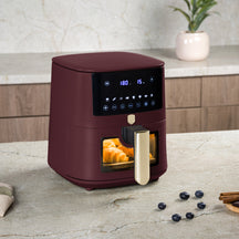 Friteuse à air XL BerlingerHaus Mat Bordeaux - avec fenêtre de visualisation - 5 litres - 1400W