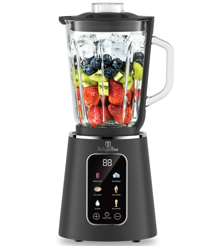 Blender Numérique BerlingerHaus Mat Anthracite - Bol en Verre - 1,5 L - 1000W