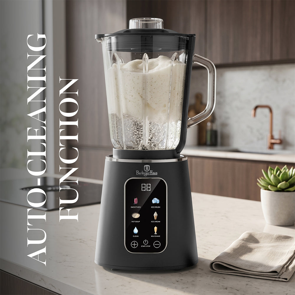 Blender Numérique BerlingerHaus Mat Anthracite - Bol en Verre - 1,5 L - 1000W