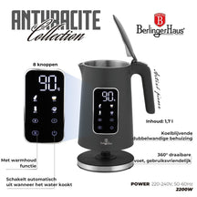 Bouilloire Électrique Numérique BerlingerHaus Mat Anthracite - Réglage de température - 1,7 litre - 2200W