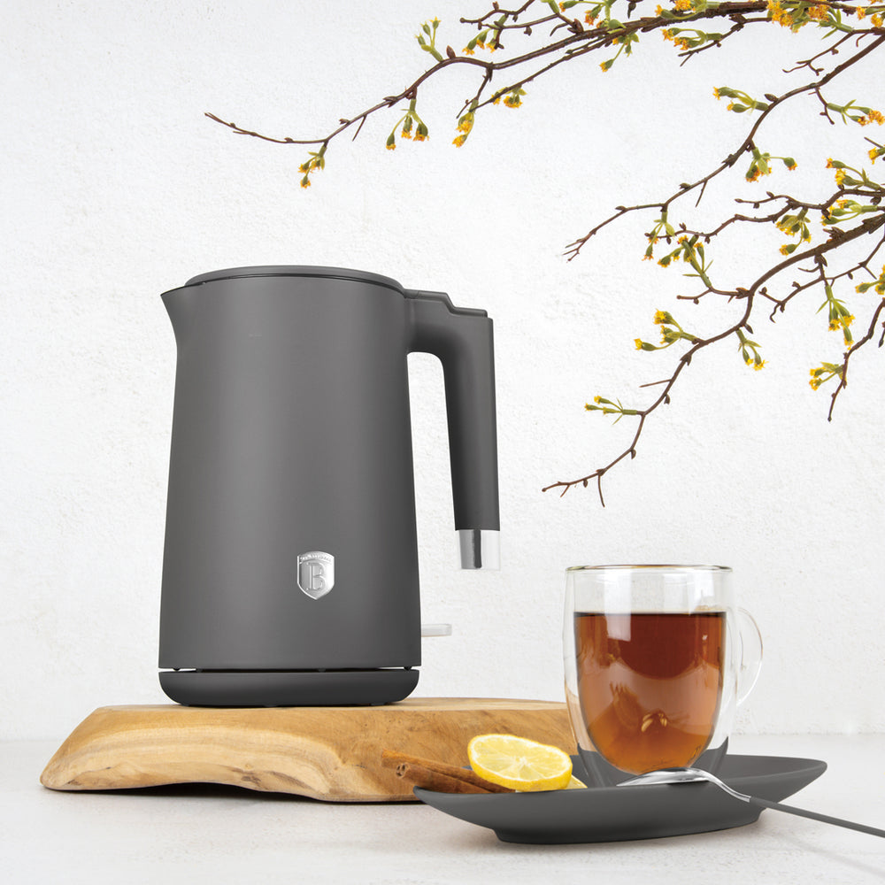 Bouilloire Électrique BerlingerHaus Double Paroi Mat Anthracite - 1,7 L - 1800W