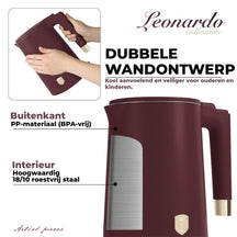 Bouilloire Électrique BerlingerHaus Double Paroi Mat Bordeaux - 1,7 L - 1800W
