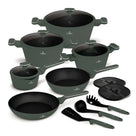 Ensemble de Casseroles BerlingerHaus 11 Pièces Vert Mat - Casseroles ø 16, 20, 24, 28 cm & Poêles ø 24, 28 cm - Tous Feux Dont Induction