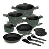 Ensemble de Casseroles BerlingerHaus 11 Pièces Vert Mat - Casseroles ø 16, 20, 24, 28 cm & Poêles ø 24, 28 cm - Tous Feux Dont Induction
