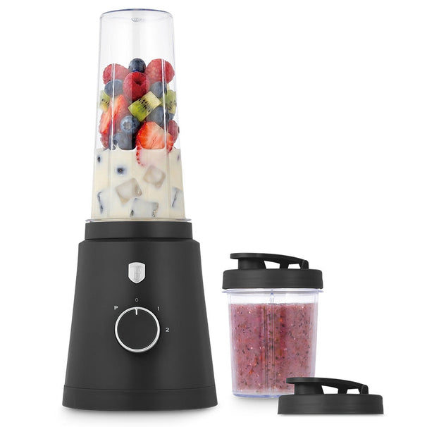 Mini Blender à Smoothie To Go BerlingerHaus Mat Anthracite - Inclut 2 Gobelets - 320W