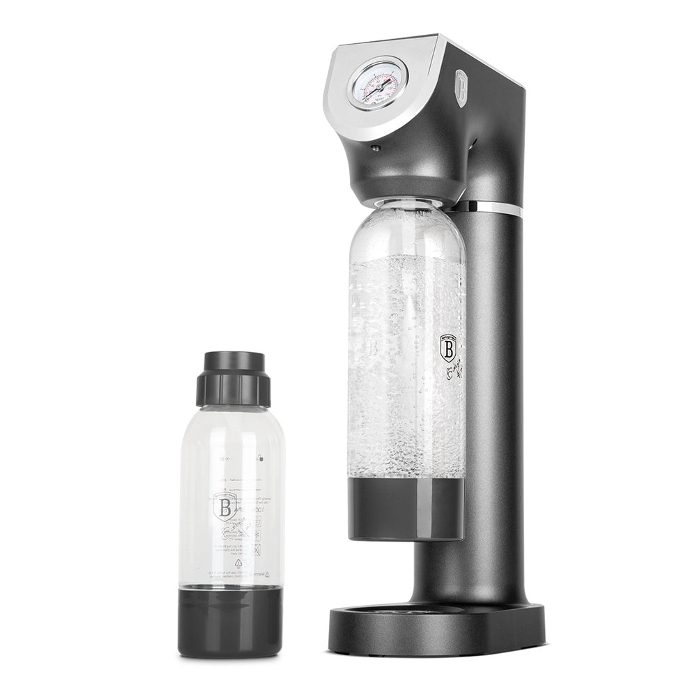 Machine à Eau Pétillante BerlingerHaus mat anthracite - Baromètre - Inclut 2 bouteilles
