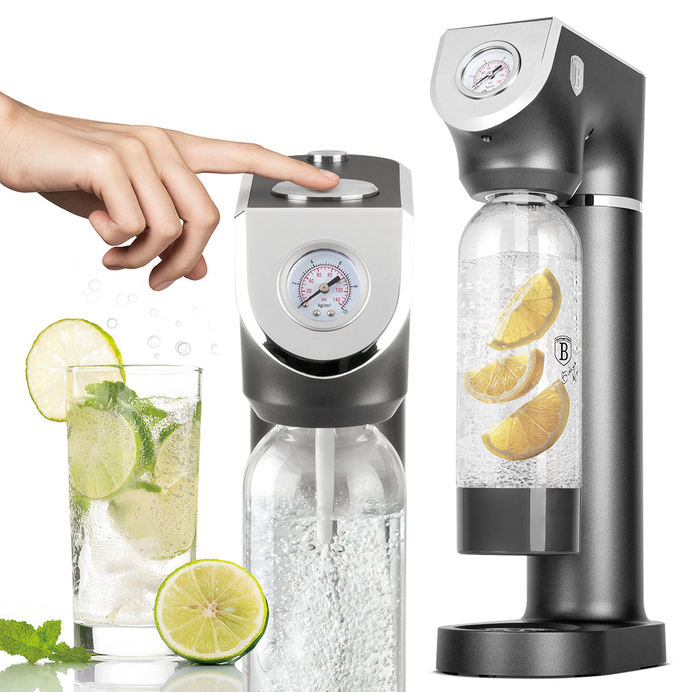 Machine à Eau Pétillante BerlingerHaus mat anthracite - Baromètre - Inclut 2 bouteilles