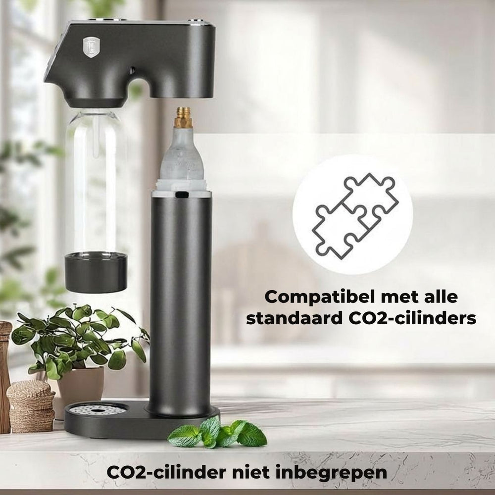 Machine à Eau Pétillante BerlingerHaus mat anthracite - Baromètre - Inclut 2 bouteilles