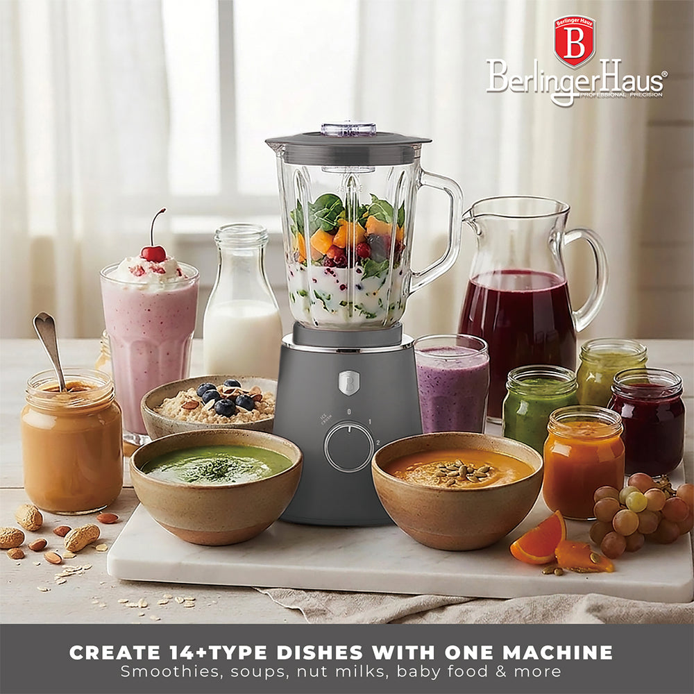 Blender BerlingerHaus Mat Antracite - Bol en verre - 1,5 litre - 1000W