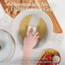 Ensemble de Casseroles BerlingerHaus 11 Pièces Crème Mat - Casseroles ø 16, 20, 24, 28 cm & Poêles ø 24, 28 cm - Tous Feux Dont Induction