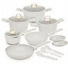 Ensemble de Casseroles BerlingerHaus 11 Pièces Crème Mat - Casseroles ø 16, 20, 24, 28 cm & Poêles ø 24, 28 cm - Tous Feux Dont Induction