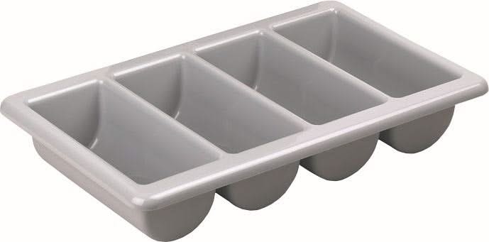 Plateau à couverts Hendi - 4 compartiments - Gris - GN 1/1 - en plastique