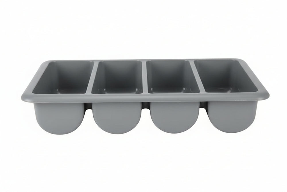 Plateau à couverts Hendi - 4 compartiments - Gris - GN 1/1 - en plastique